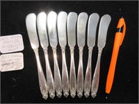 8 solid sterling butter knives - 7.50 tr.oz