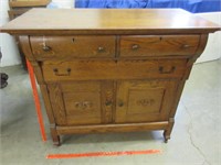 antique oak kitchen cabinet base - 43in wide