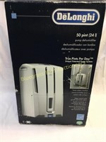 DeLonghi 50-pint dehumidifier with patented pump