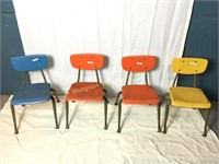 Four vintage children's chairs