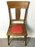 Antique keyhole chair with cushion