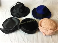 Fubini Ruth Alan and three misc vintage hats