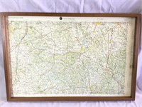 Framed map of Winchester KY vintage