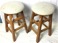 Two swivel bar stools