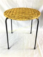 Small wicker and metal plant stand/side table