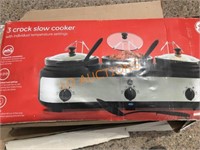 New 3 Pot Slow Cooker