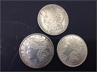 (3) Morgan Silver Dollars 1921  1921-D  1921-S