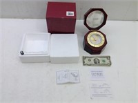 Danbury Mint Octagon Clock  Mahogany in Package