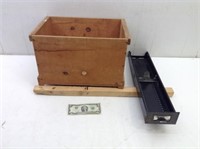 Wood Crate & Metal File Drawer