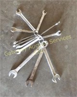 12 open/box end wrenches  various sizes