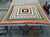 2 afghans & tablecloth