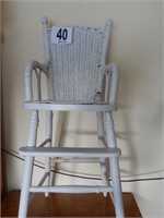 VINTAGE / ANTIQUE WICKER BACK HIGH CHAIR