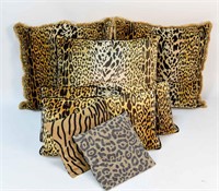 (9) CARLO RAMPAZZI ANIMAL PRINT DECORATIVE PILLOWS