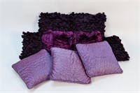 (9) CARLO RAMPAZZI PURPLE DECORATIVE PILLOWS