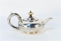 EARLY 19TH C. SILVER ON COPPER MINIATURE TEAPOT