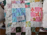 Patchwork quilt, ,82" x 152", hand knotted