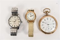 (3) WATCHES INCLUDING LONGINES & POCKETWATCH GF