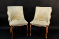 PAIR OF ANTIQUE FRENCH SLIPPER CHAIRS