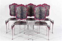 CARLO RAMPAZZI LUCITE LEOPARD PRINT CHAIRS