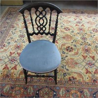 Antique Gothic Ebony Frame Side Chair 34"h