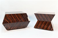 CARLO RAMPAZZI CUSTOM PAIR OF ROLLING TABLES