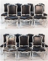 14 CARLO RAMPAZZI CUSTOM SILVER LEAF DINING CHAIRS