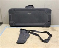Unused AR Gun Case and Bandelaro Scoped Handgun