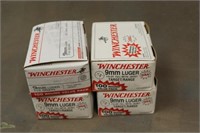 (4) Boxes Winchester 9mm Ammunition