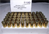 11 full & 39 empty 45 Long Colt cartridges