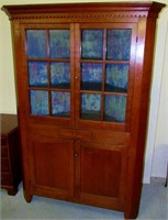 1860s Shenandoah Valley Corner Cabinet 12 pane