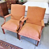 Pair William & Mary Style Arm Chairs