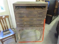 antique wooden cabinet on stand - primitive style