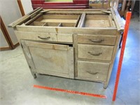 antique hoosier-style cabinet base from the barn