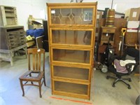 nicer 6ft tall oak bookcase - barrister style