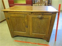 antique oak kitchen cabinet base - hoosier style