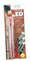 High Intensity 4 Bulb RED LED Flashlight NEW