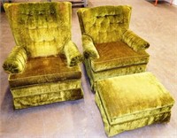 Three Green Vintage Matching Furniture Set