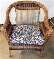 Nice Single Wicker Chair with Pillow & Cushion
