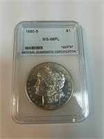 1880 S MS-66PL Morgan Silver Dollar Graded