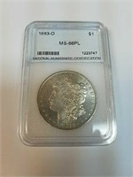 Morgan Silver Dollar 1883-O MS-66PL Graded