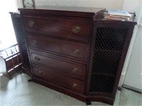 Mahogany Wood Secretary 3 drawer chest with doors