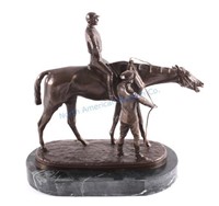 J. Willis Good Horse and Jockey Bronze Sculpture