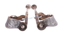 Kelly Silver Mounted Spurs & Tooled Leather Straps
