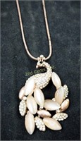 Vintage Oriental Fish Gemstone & Brass Necklace