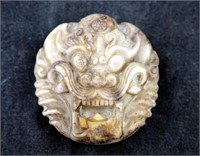 Oriental Dragon Carved Dragon Stone Belt Buckle