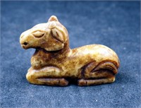 Vintage Oriental 3" Carved Stone Animal Pendant