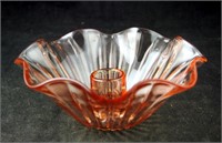 Pink Single Vintage Glass Candle Holder Dish