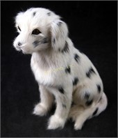 Vintage Real Fur Covered Dog Figurine 6"