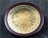 Vintage Wood & Brass World Clock Time Calculator