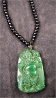 Vintage Green Jade ? Polished Buddha Necklace